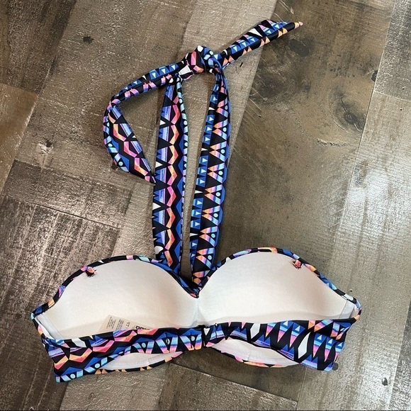 PINK VS Multicolored Bandeau Style Bikini Top XS - Picture 5 of 9